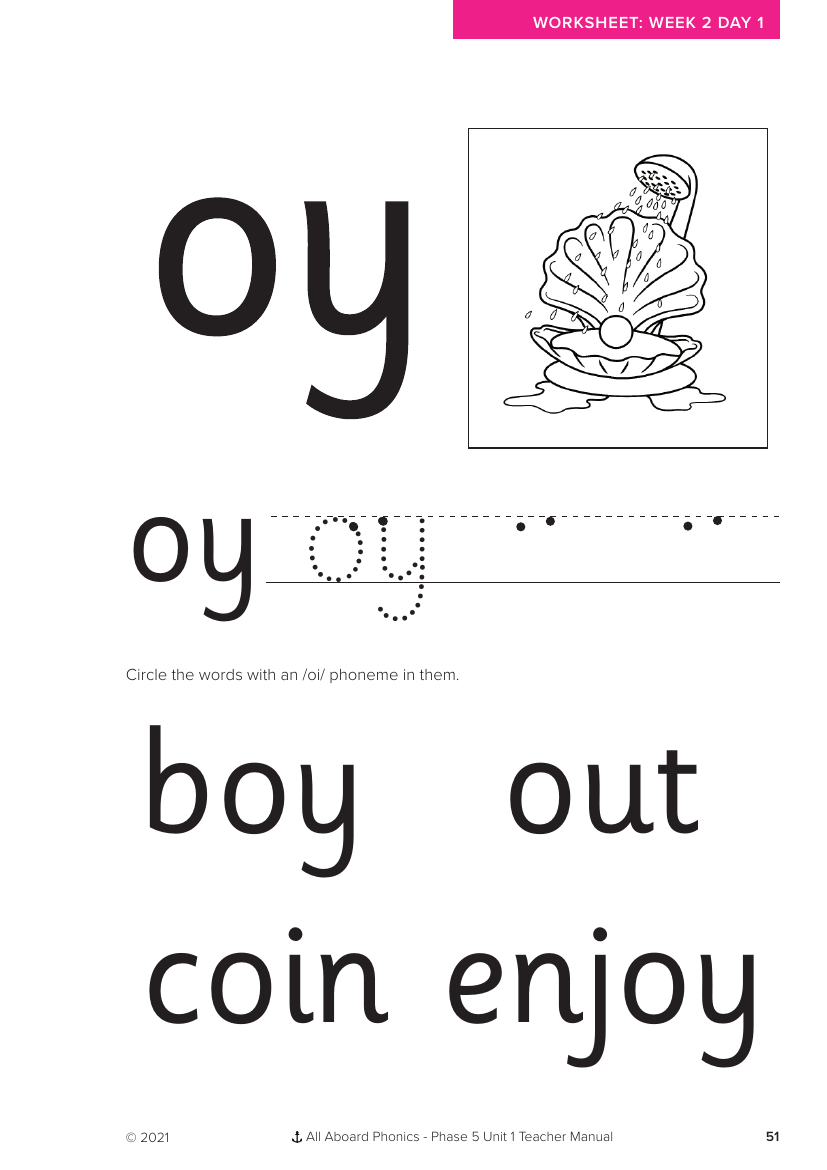 Week 2, lesson 1 Letter formation activity - Phonics Phase 5, unit 1 - Worksheet