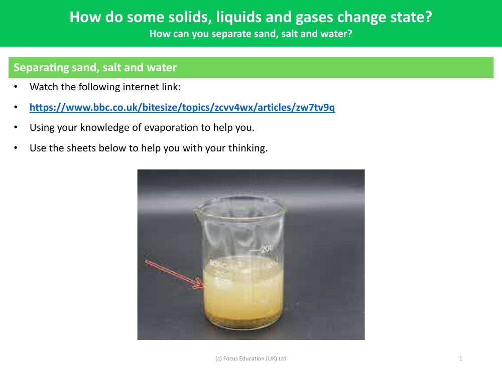 Separating sand, salt and water - State of Matter - Year 4