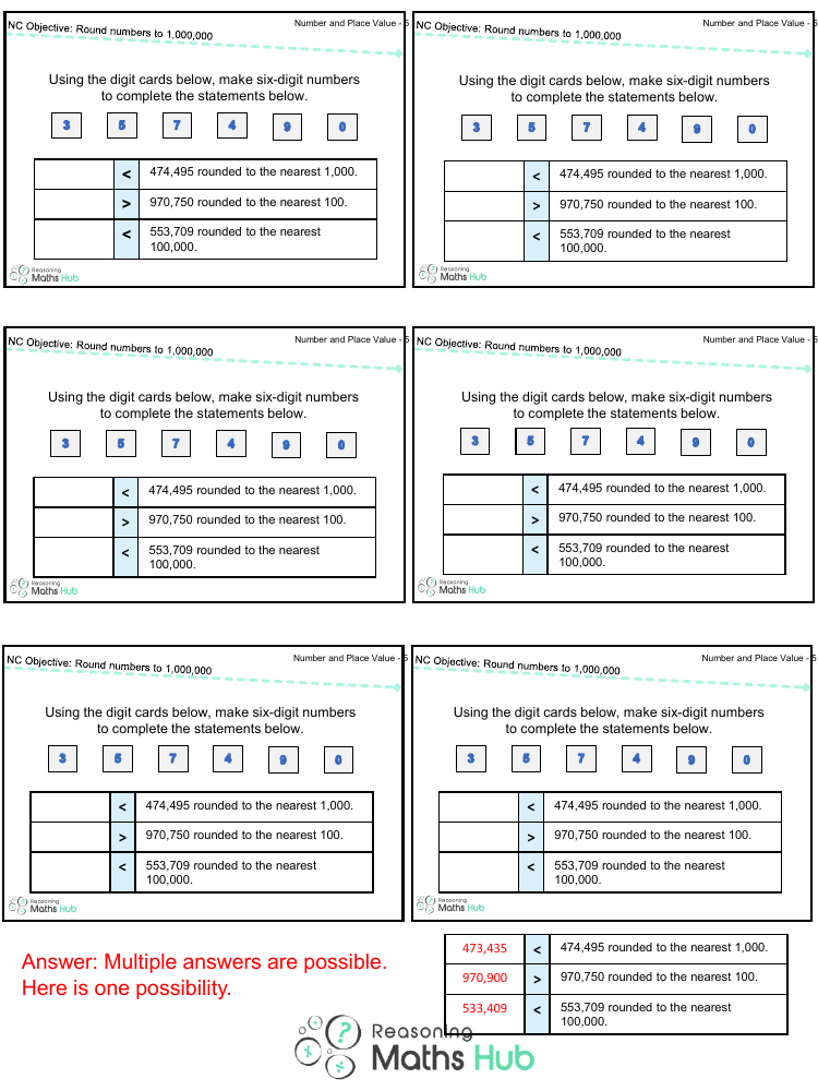 Round Numbers up to 1 Million 8 - Reasoning