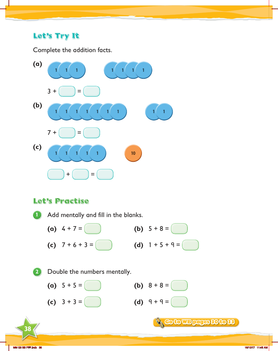 Max Maths, Year 3, Try it, Review of addition facts