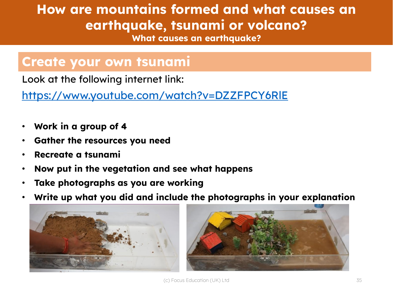 Create your own tsunami - Investigation instructions