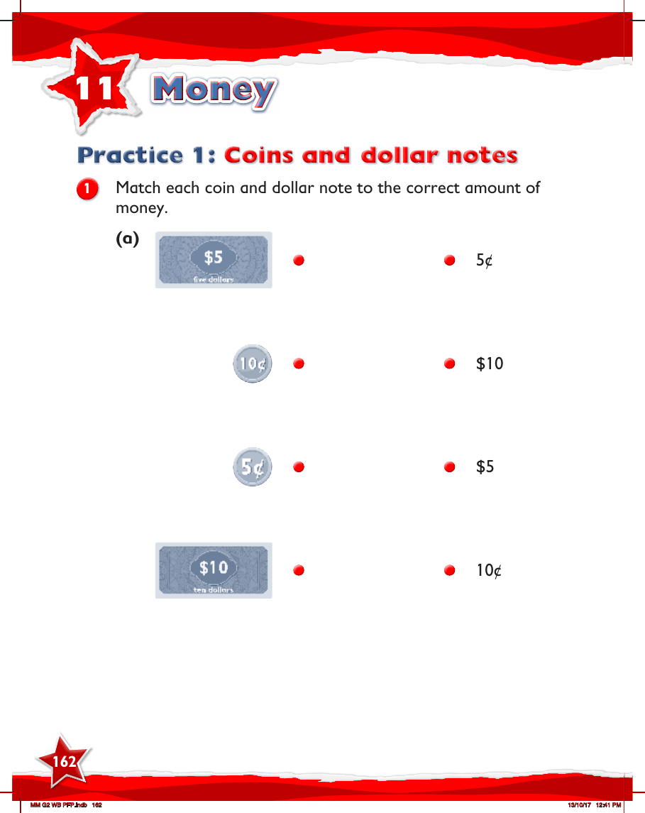 Max Maths, Year 2, Work Book, Coins and dollar notes