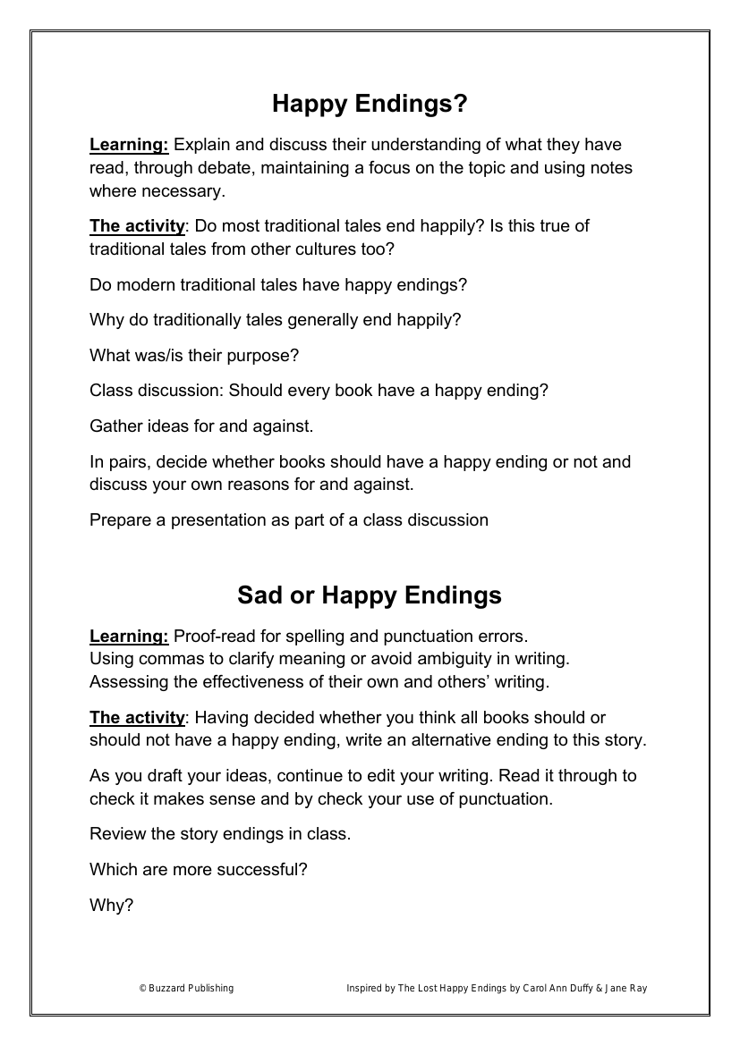 Inspired by: The Lost Happy Endings - Week 6