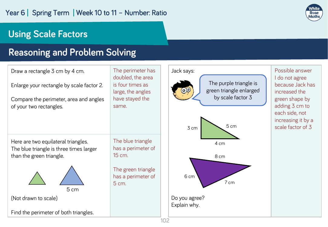 Using Scale Factors: Reasoning and Problem Solving