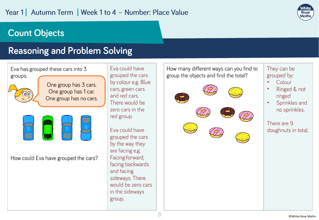 Count objects: Reasoning and Problem Solving