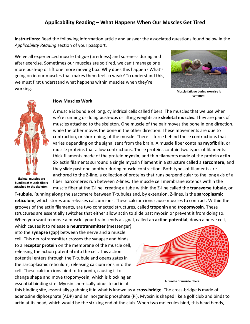 Cellular Respiration - Applicability Reading