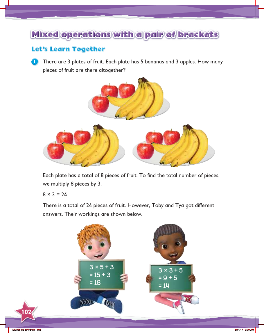 Max Maths, Year 5, Learn together, Mixed operations with a pair of brackets (1)