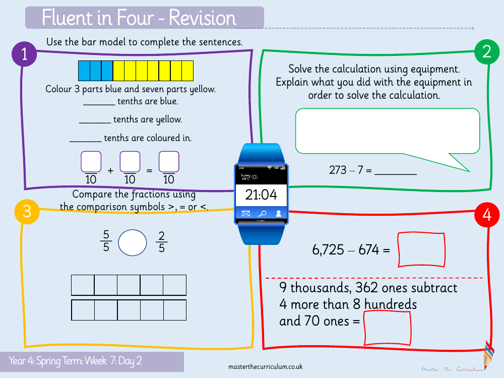 Fractions - Add 2 or more fractions (Using Models)- Starter