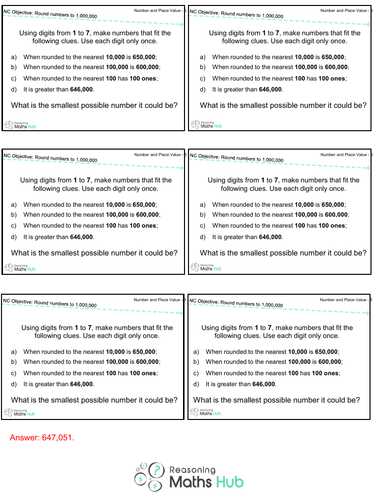 Round Numbers up to 1 Million 4 - Reasoning