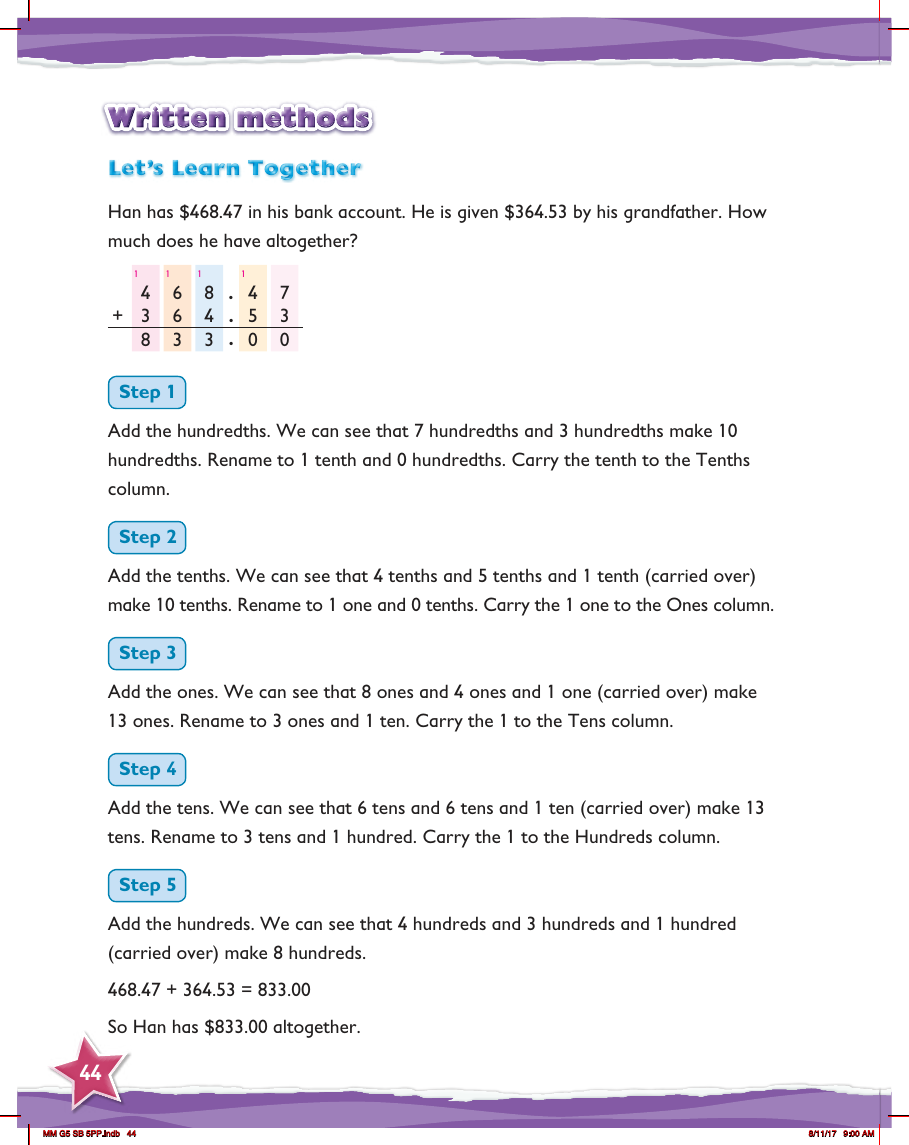 Max Maths, Year 5, Learn together, Written methods (1)
