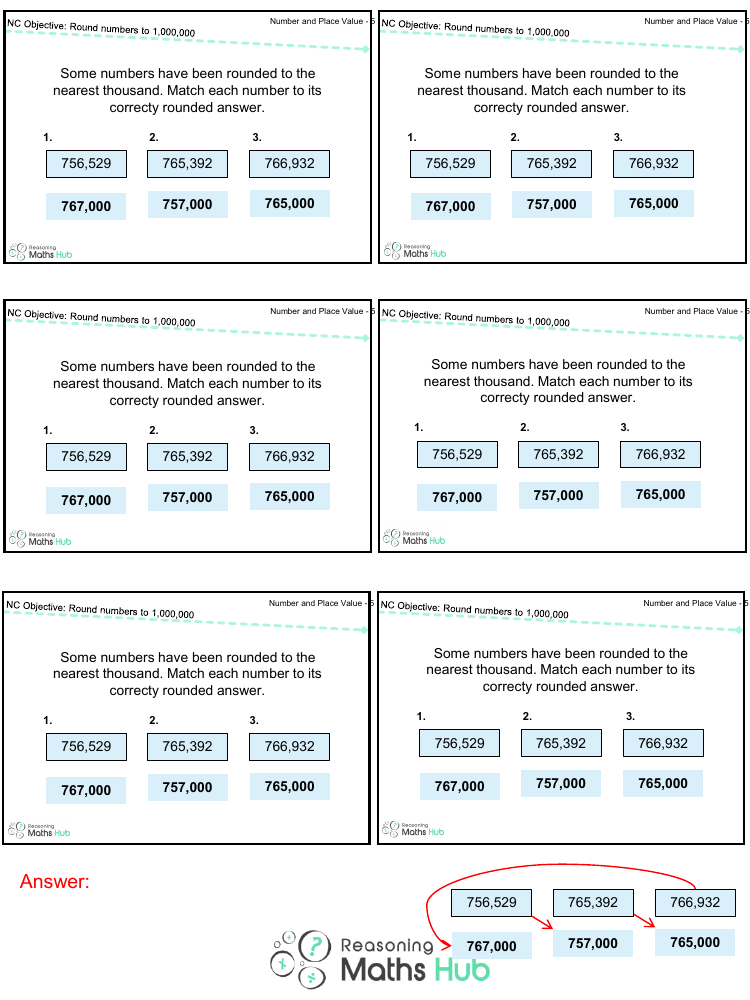 Round Numbers up to 1 Million - Reasoning