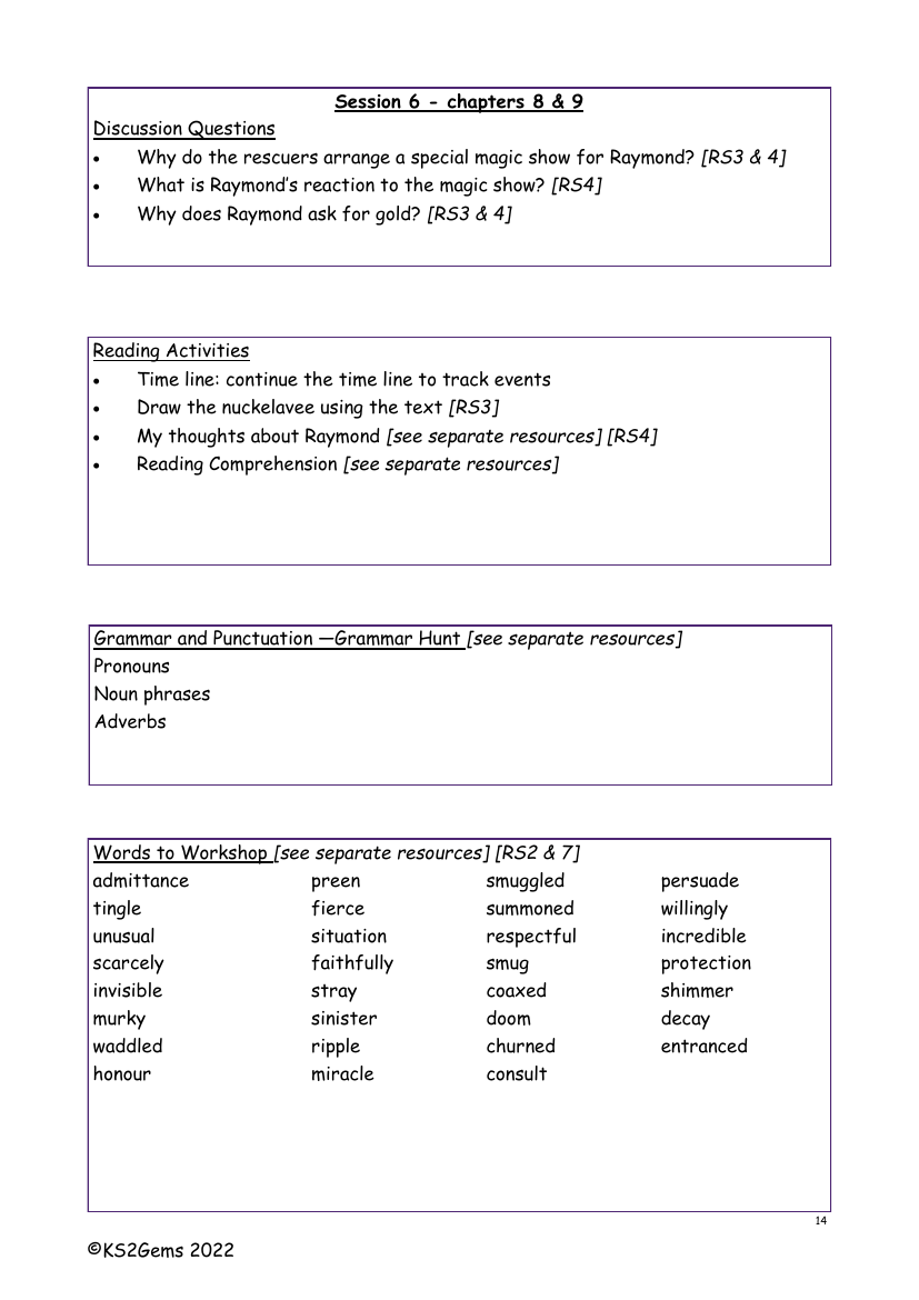 The Secret of Platform 13 - Session 6 - Worksheet