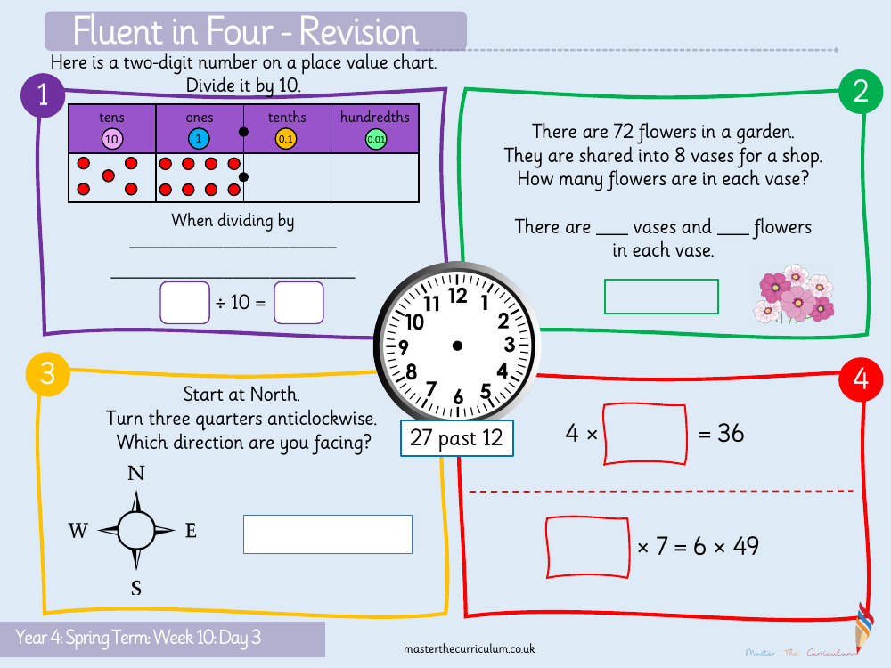 Decimals -  Recognizing Hundredths - Starter