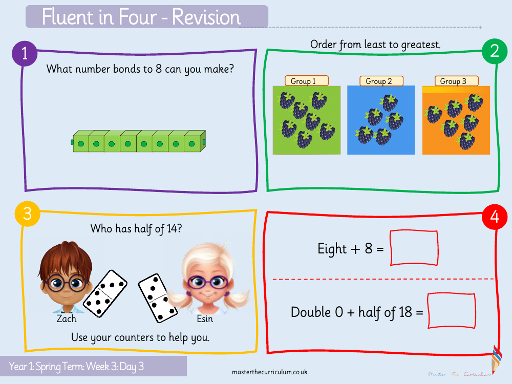 Addition and subtraction within 20 - Subtraction not crossing 10 - Starter