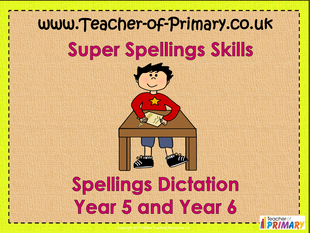 4th Grade and 5th Grade Spring Term Spellings - PowerPoint