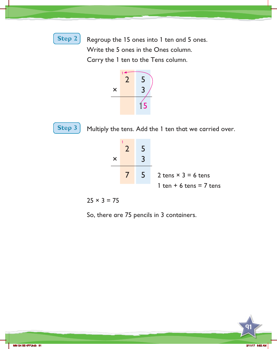 Max Maths, Year 4, Learn together, Multiplying 2-digit numbers with regrouping (3)