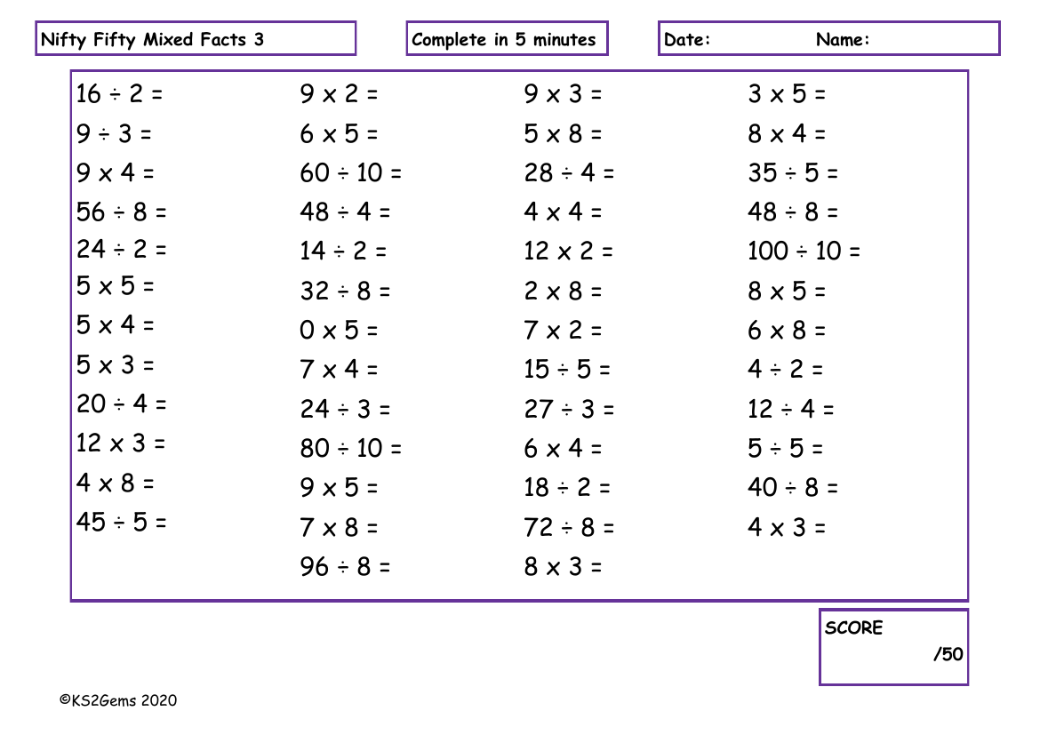 Nifty Fifty Mixed Facts 3