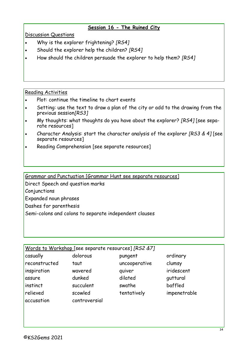 The Explorer - Session 16 - Worksheet