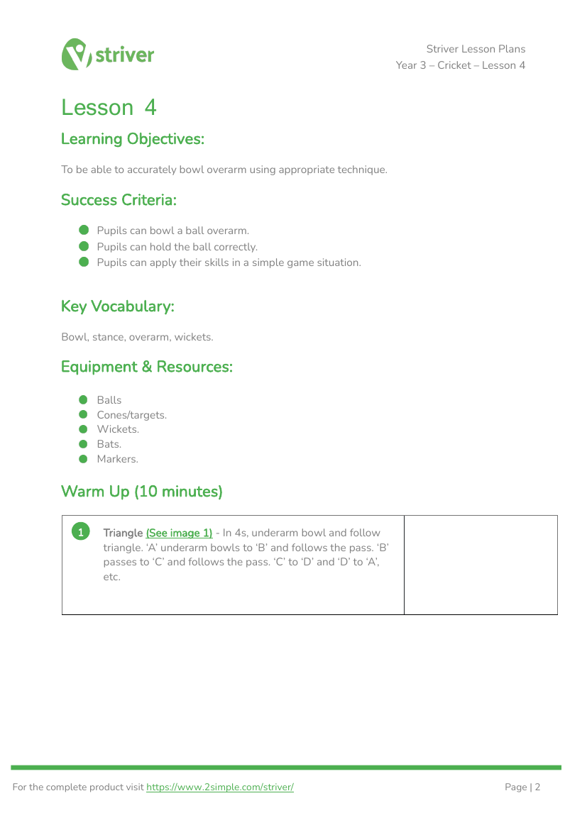 Cricket - Lesson 4