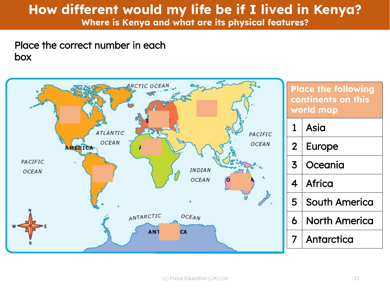 Picture match - Continents