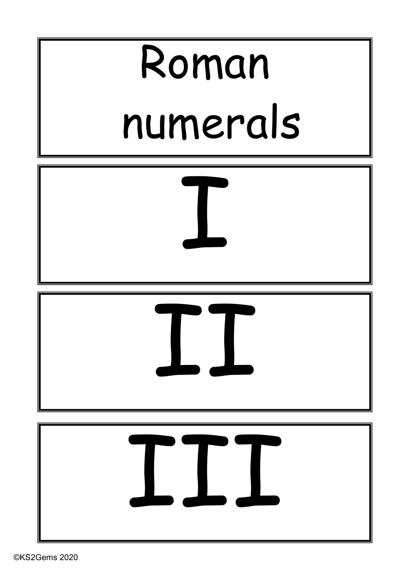Vocabulary - Roman Numerals