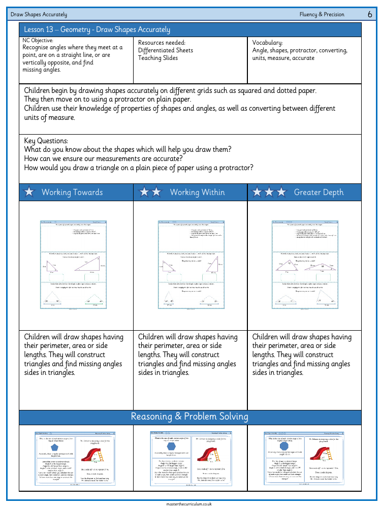 Properties of Shape - Draw Shapes Accurately - Worksheet