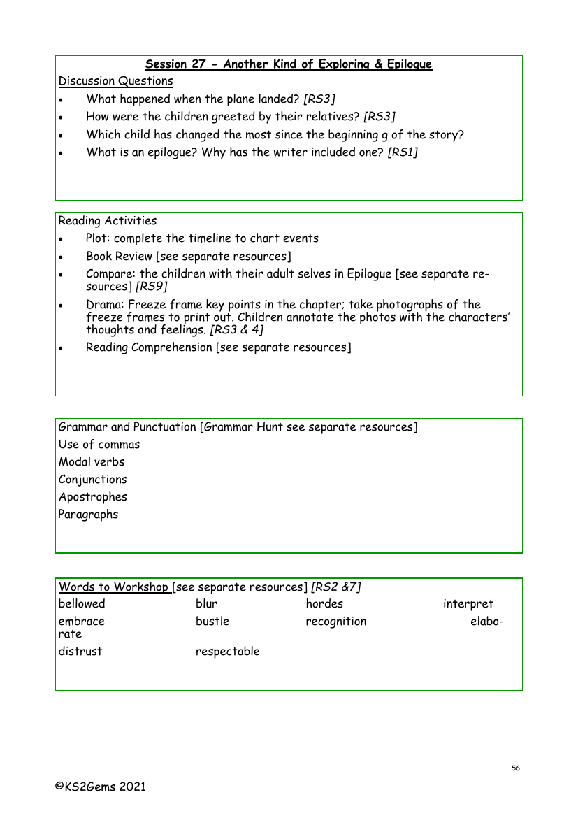 The Explorer - Session 27 - Worksheet