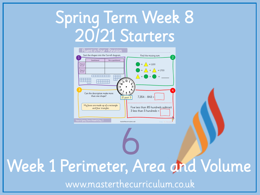 Perimeter, Area and Volume - Shapes- Same Area - Starter