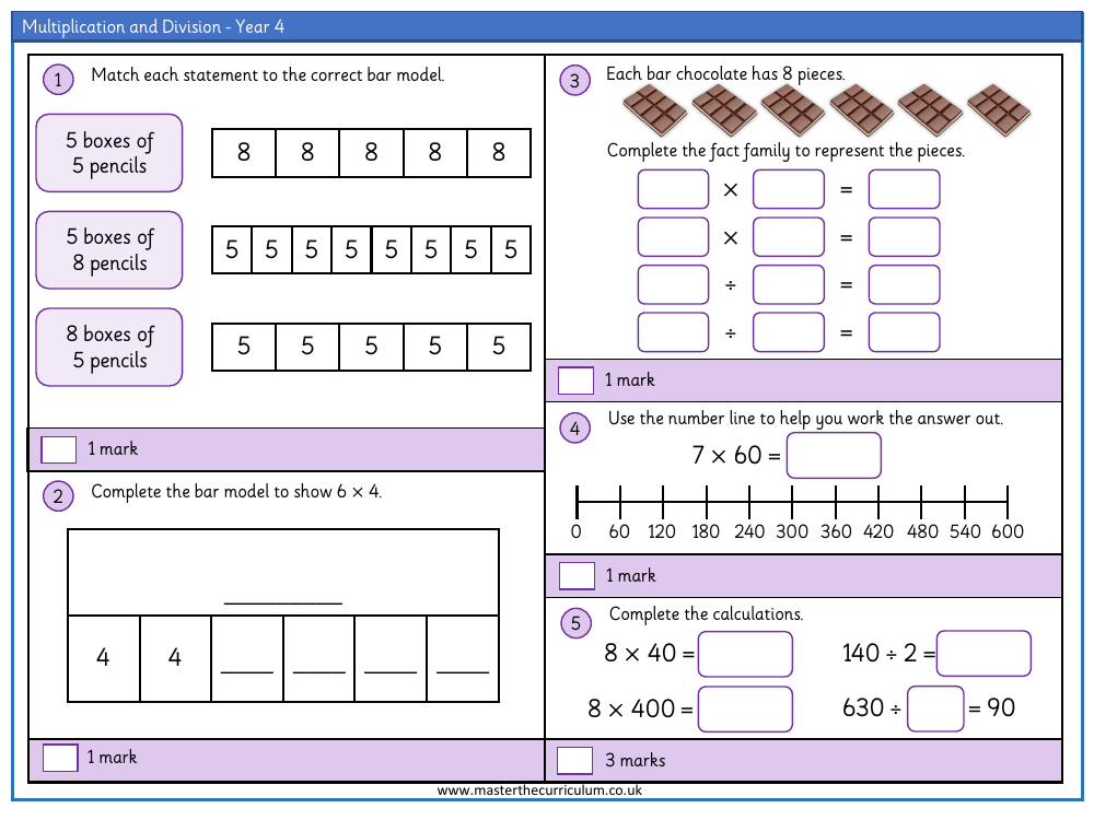 Multiplication and Division - Assessment (2)