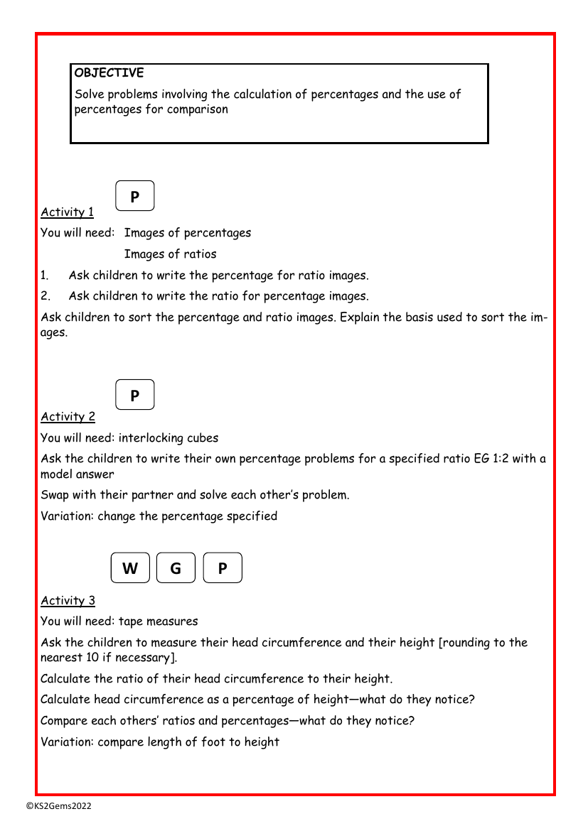 Ratio using percentages worksheet