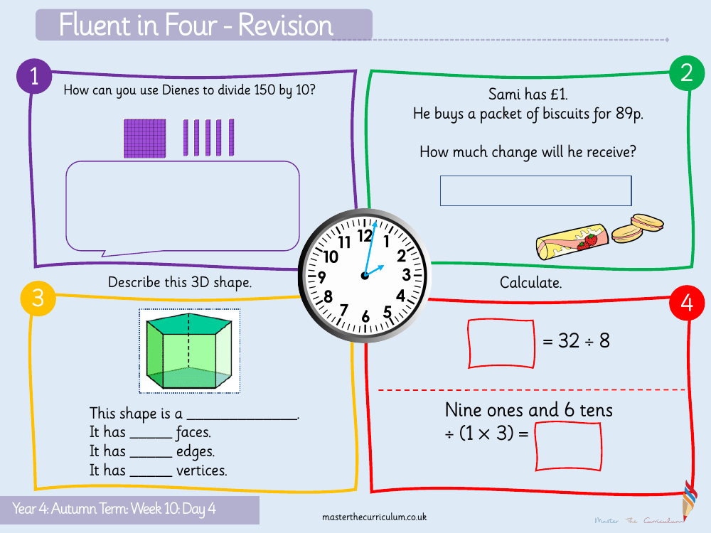 Multiplication and Division - Divide by 100 - Starter