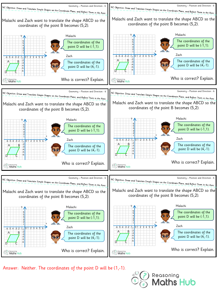 Draw and translate simple shapes 5 - Reasoning