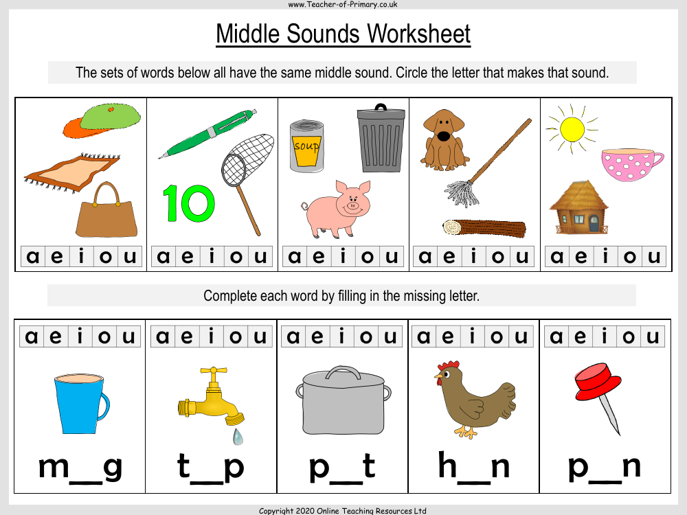 Middle Sounds - PowerPoint