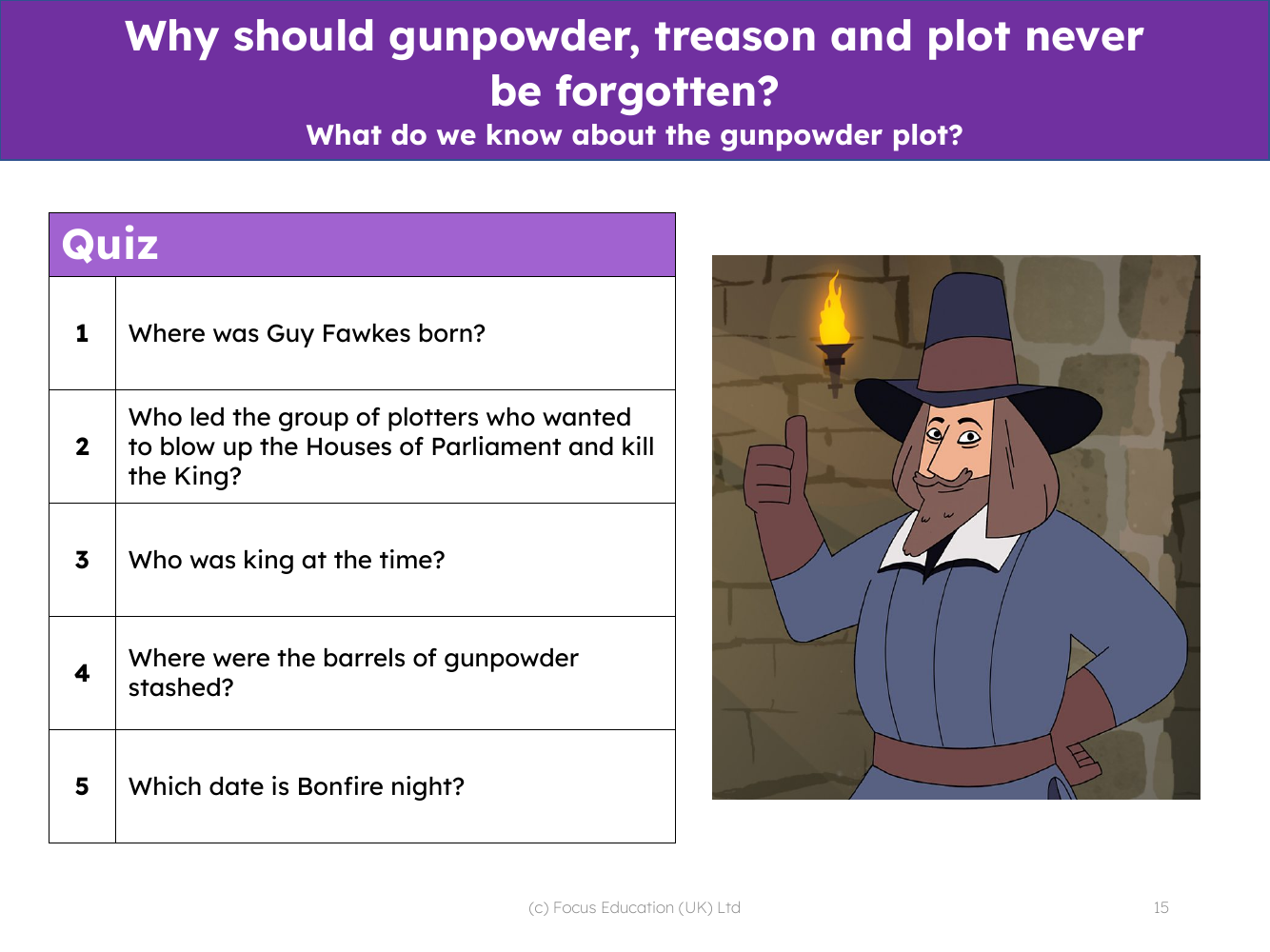 Guy Fawkes quiz