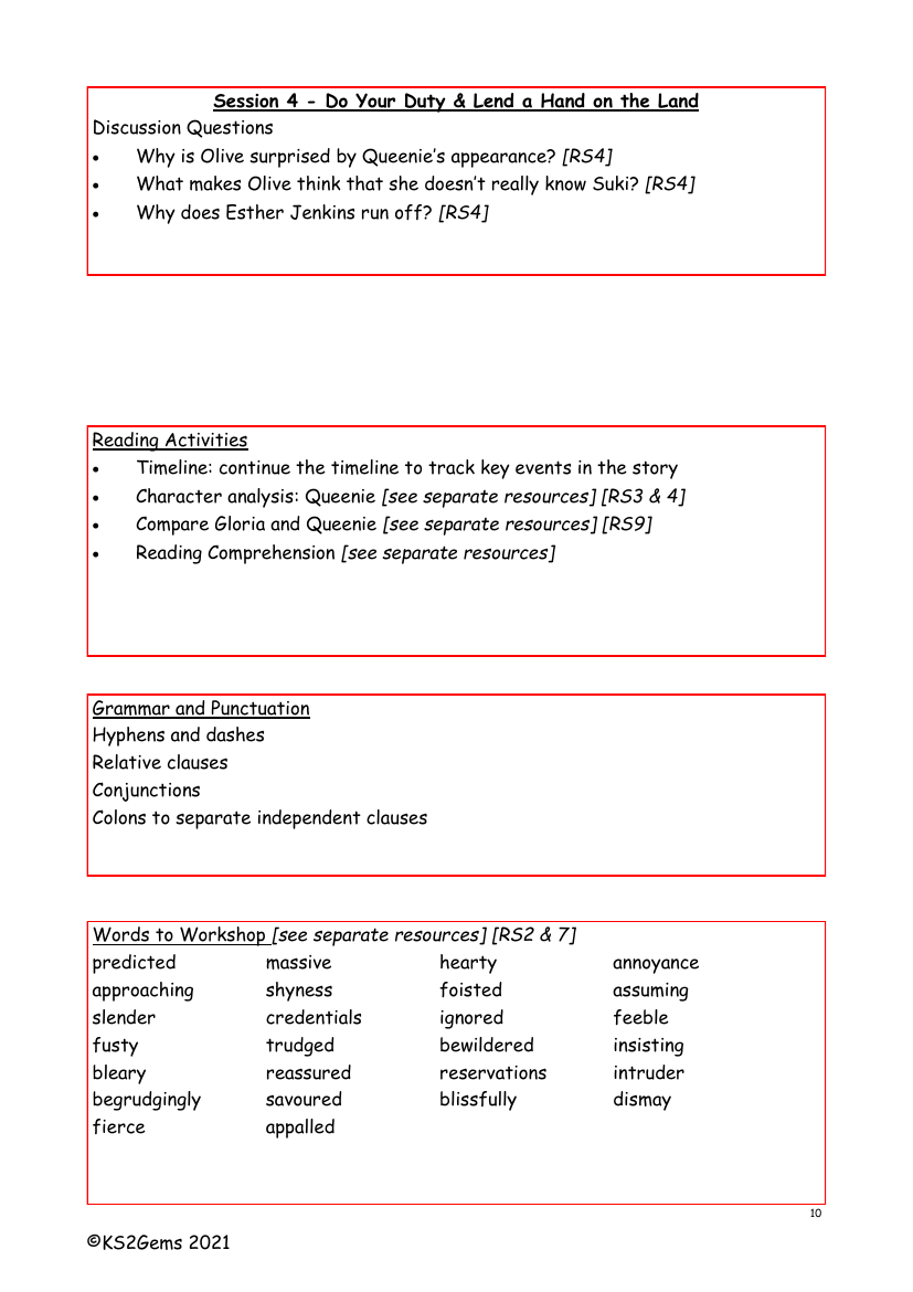 Letters from the Lighthouse - Session 4 - Worksheet