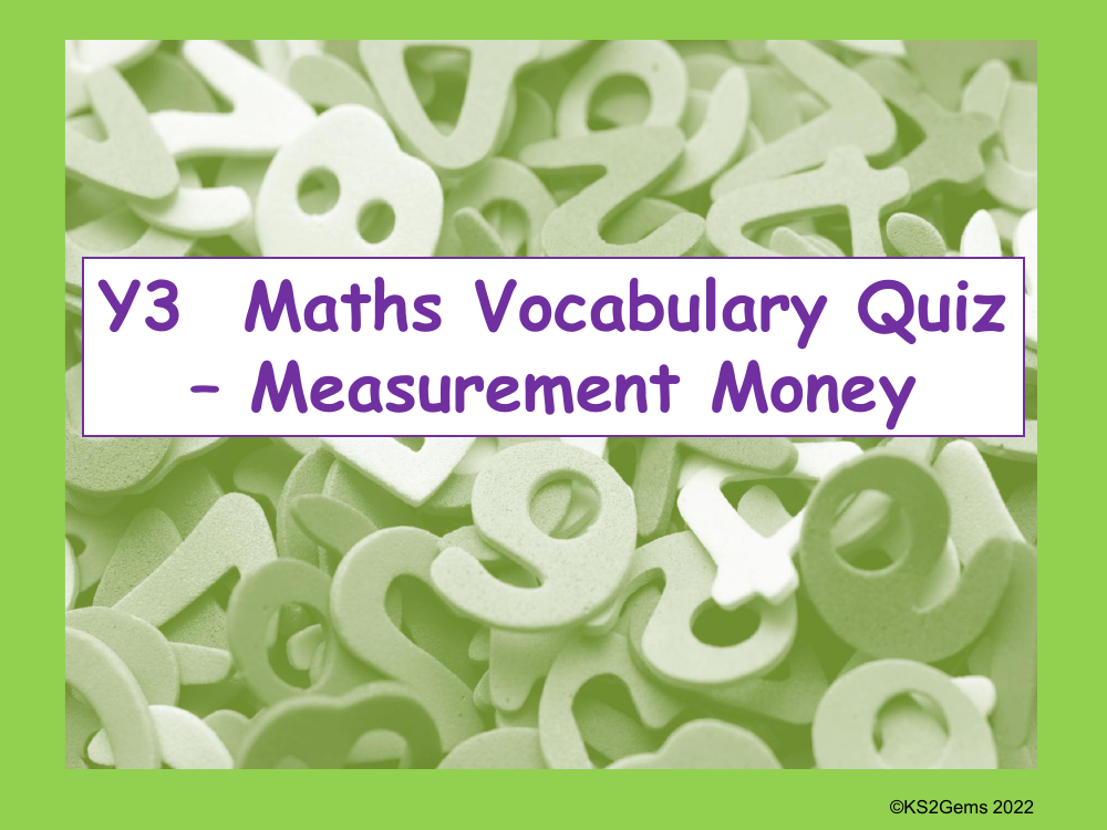 Vocabulary Quiz - Measurement: Money