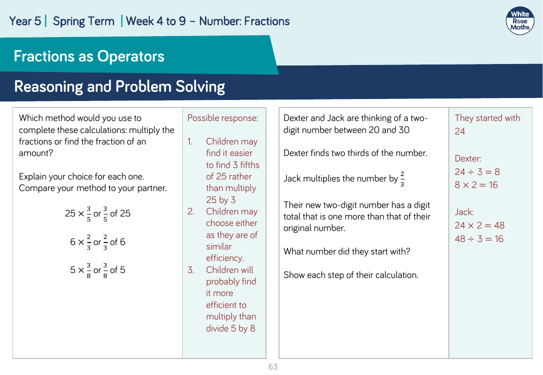 Fractions as Operators: Reasoning and Problem Solving