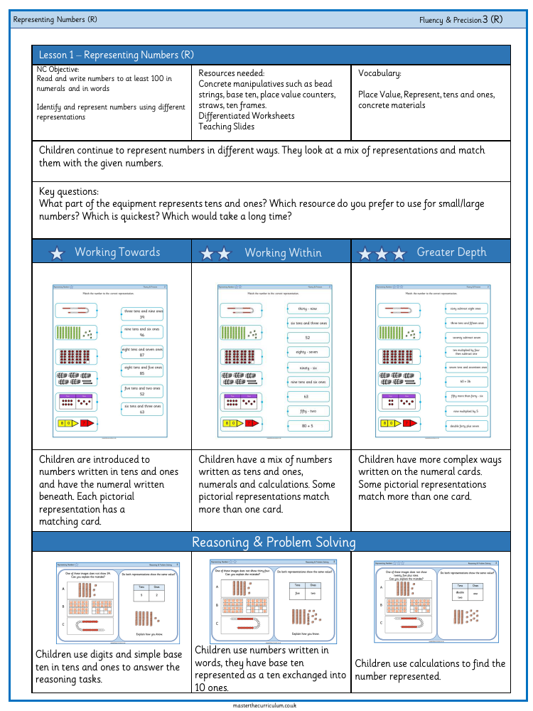 Place value - Represent numbers to 1,000 - Worksheet