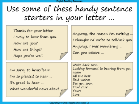 Sentence Starters Worksheet