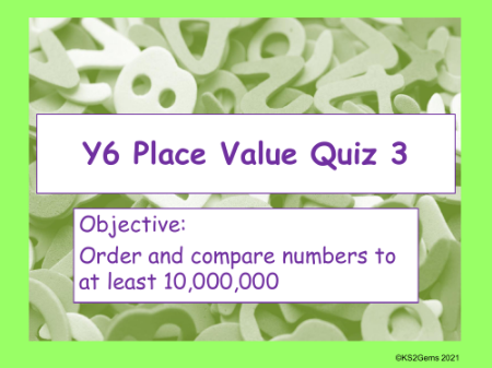 Comparing numbers to 10,000,000 Quiz
