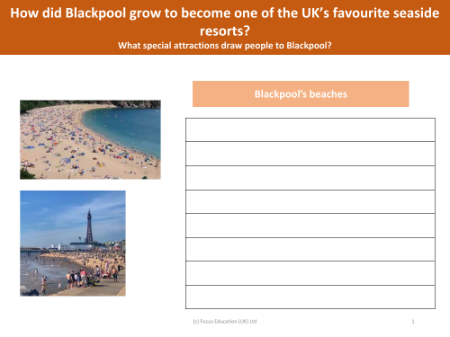 Blackpool's beaches - Worksheet - Year 5