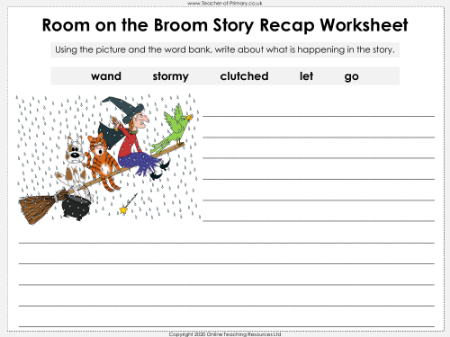 Room on the Broom - Lesson 2 - Story Recap Worksheet 4