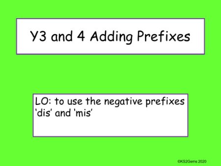 Adding Prefixes 'dis' and 'mis' Presentation