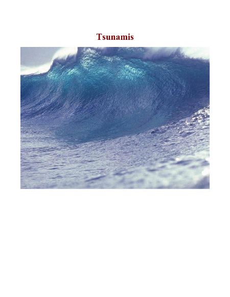 Tsunamis - Reading with Comprehension Questions 2