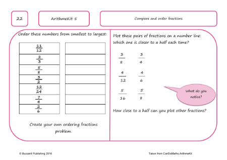 Compare and order fractions