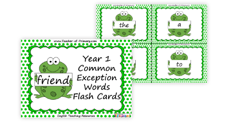 Year 1 Common Exception Words Flash Cards