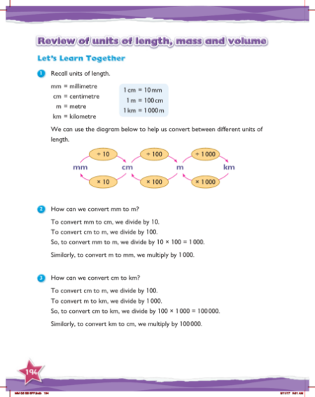 Max Maths, Year 5, Learn together, Review of units of length, mass and volume (1)