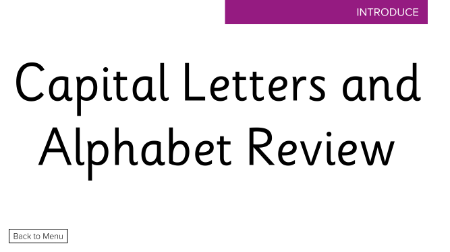 Capital letters and Alphabet review  - Presentation 