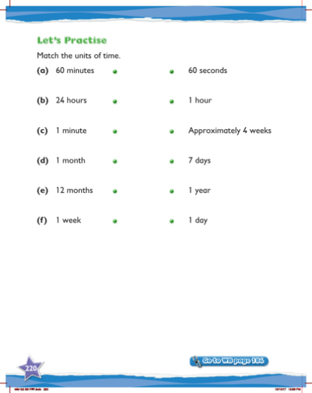 Max Maths, Year 2, Practice, The relationship between consecutive units of time