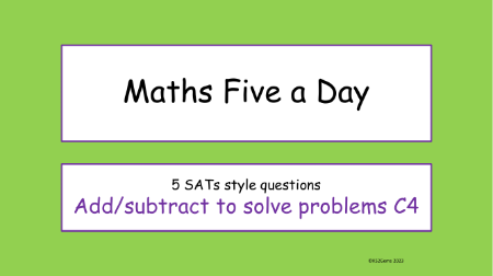 Calculations - Add subtract to solve problems